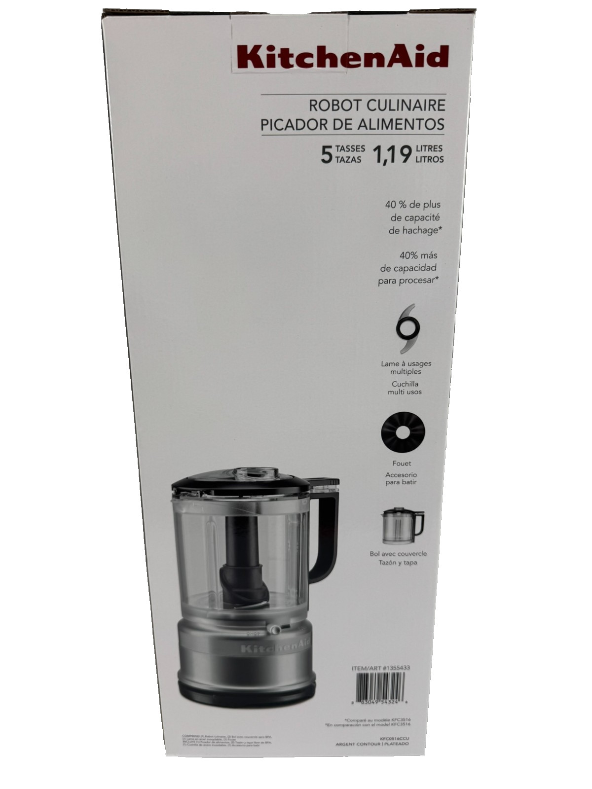 KitchenAid 5 Cup Food Chopper KFC0516CCU, Countour Silver