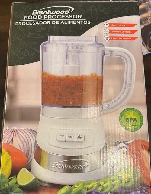 Brentwood Appliances FP-549W 3-Cup, 2-Speed, (White) – Food Processor