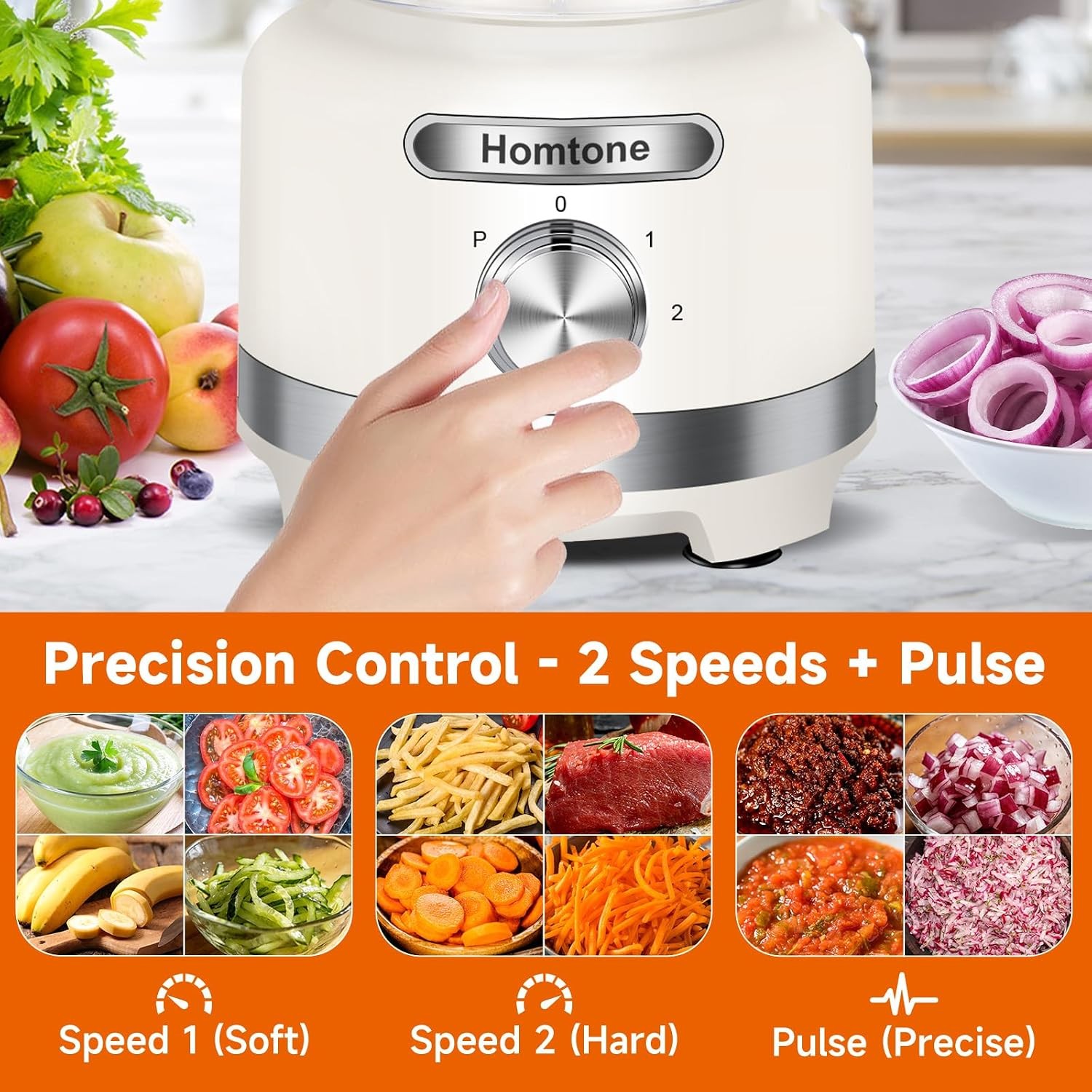 16 Cup Homtone Chopper French Fries Meat Grinder Egg Whipper Large