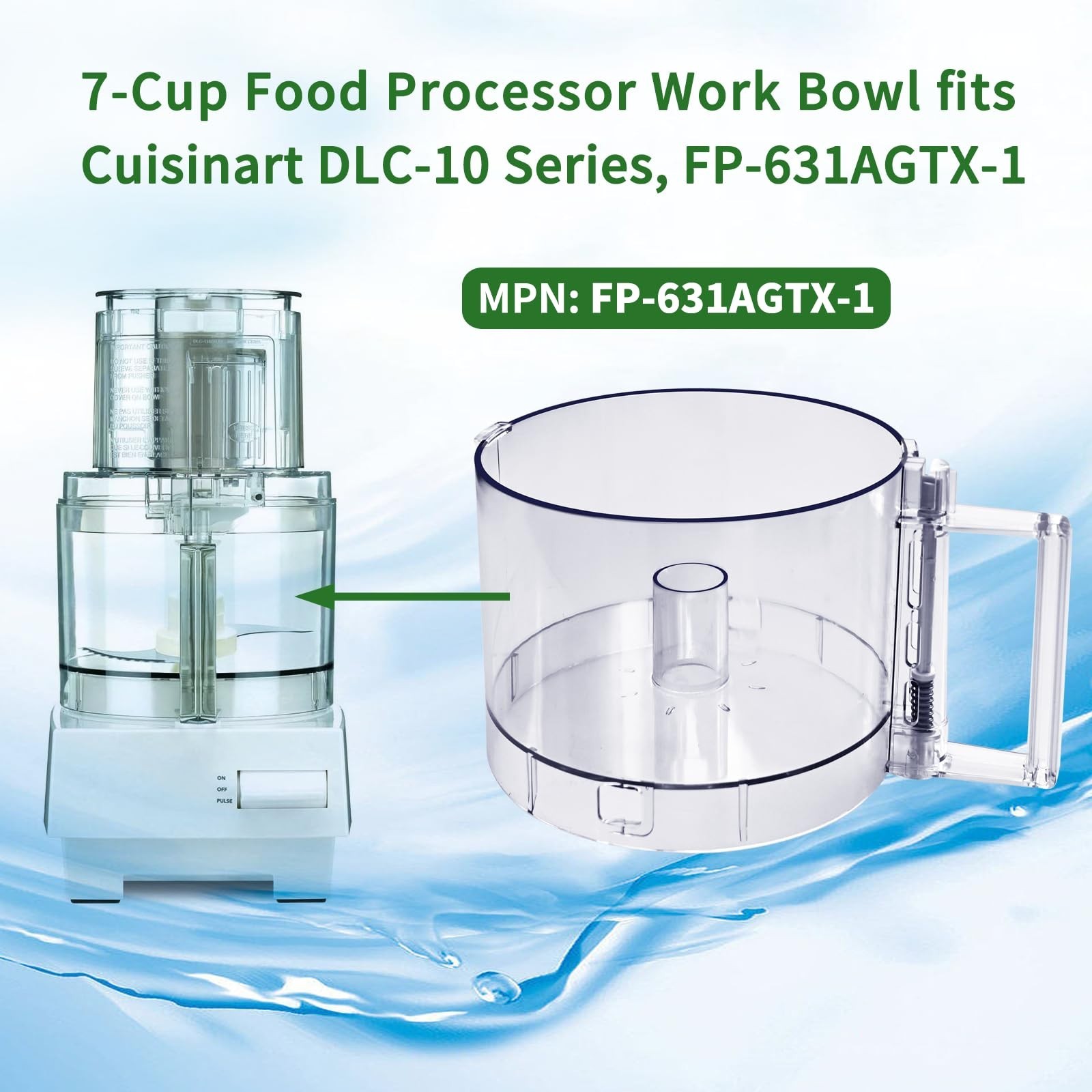7-Cup Food Processor Work Bowl Compatible with DLC-10 Series & FP-631AGTX-1, 2 T