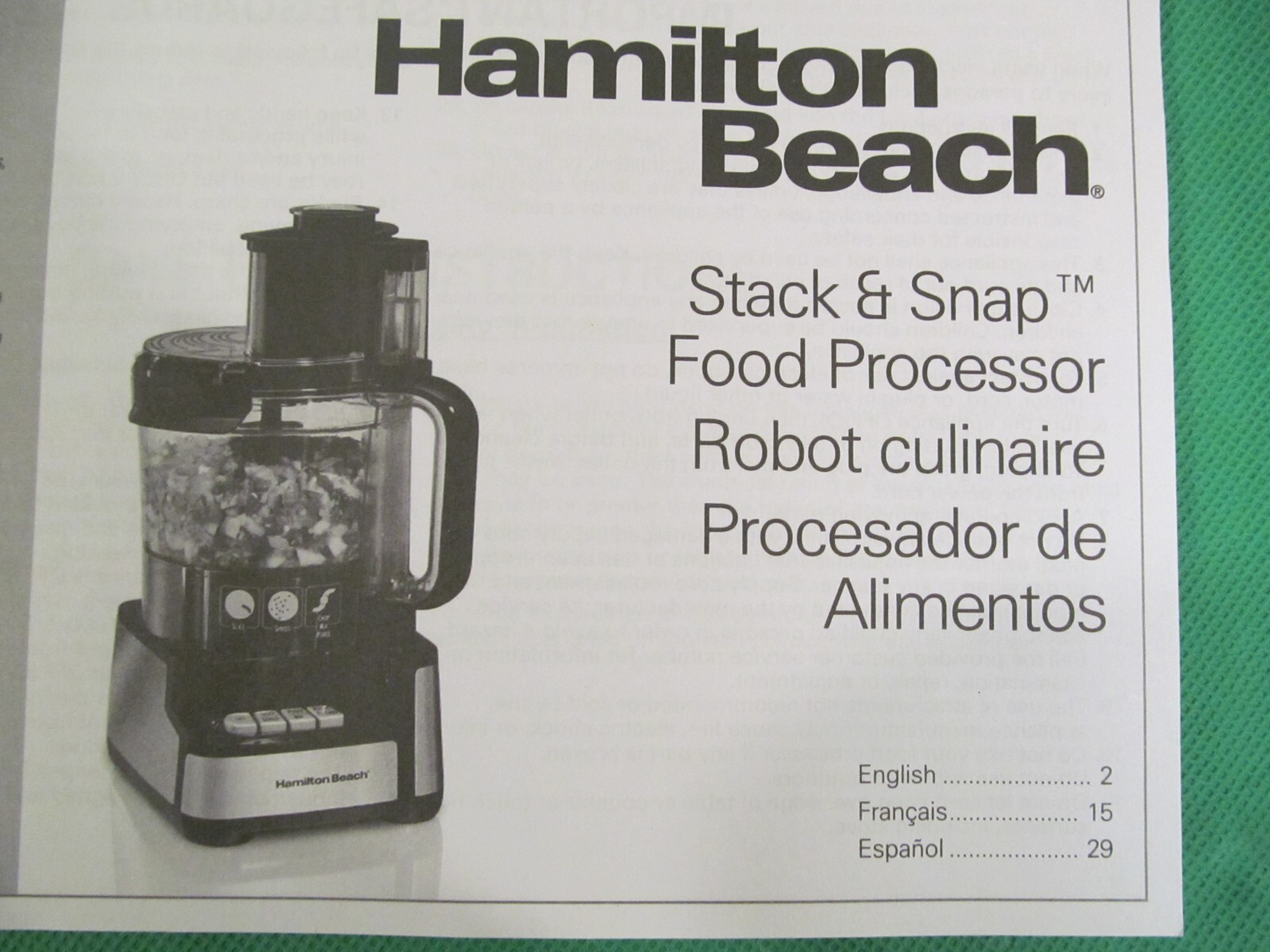 Hamilton Beach Food Processor 70725A ~ Parts ~ Control Buttons On Off