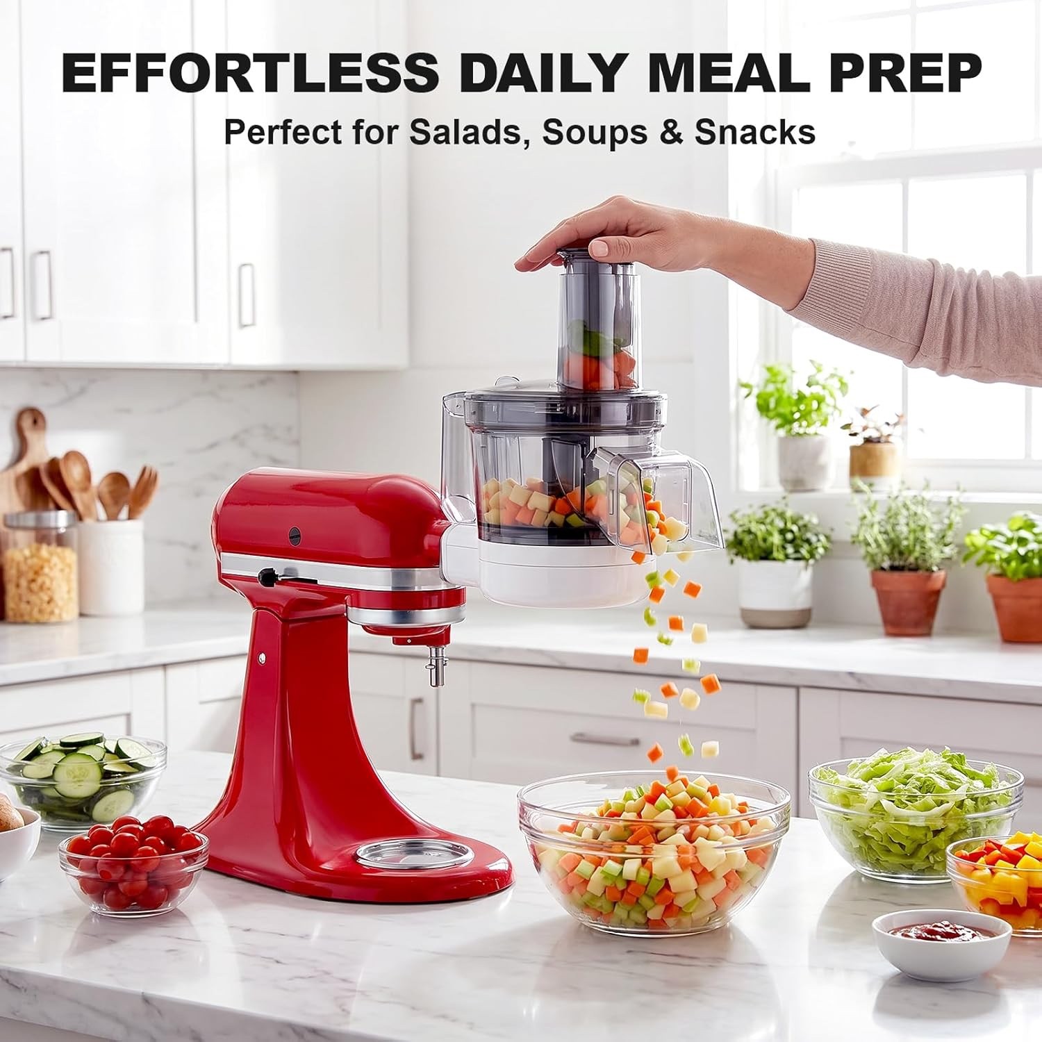 COFUN 5-in-1 Food Processor for KitchenAid, Multifunctional Chopper Attachments