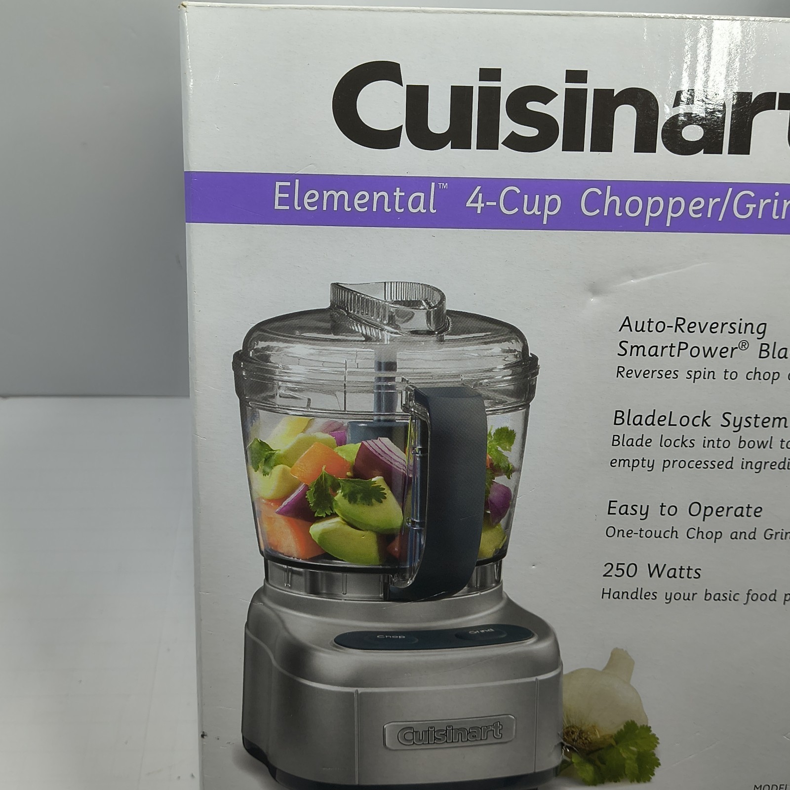 Cuisinart Elemental 4-Cup Chopper Grinder Brushed Chrome Silver