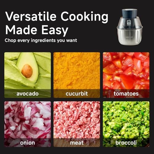 Electric Food Processor & Meat Grinder – 1.9 Qt Food Chopper with 1.9qt-blue