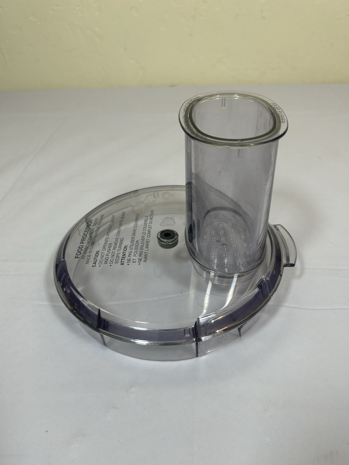Cuisinart Food Processor Part FP-8WBC Work Bowl Cover Lid & FP-8P Pusher