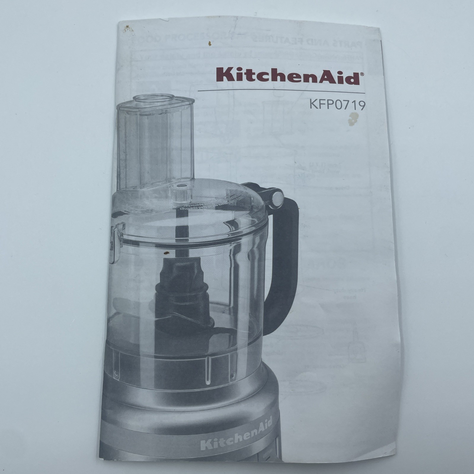 KitchenAid KFP0719 7 Cup Food Processor Base and Parts- Aqua Sky blue
