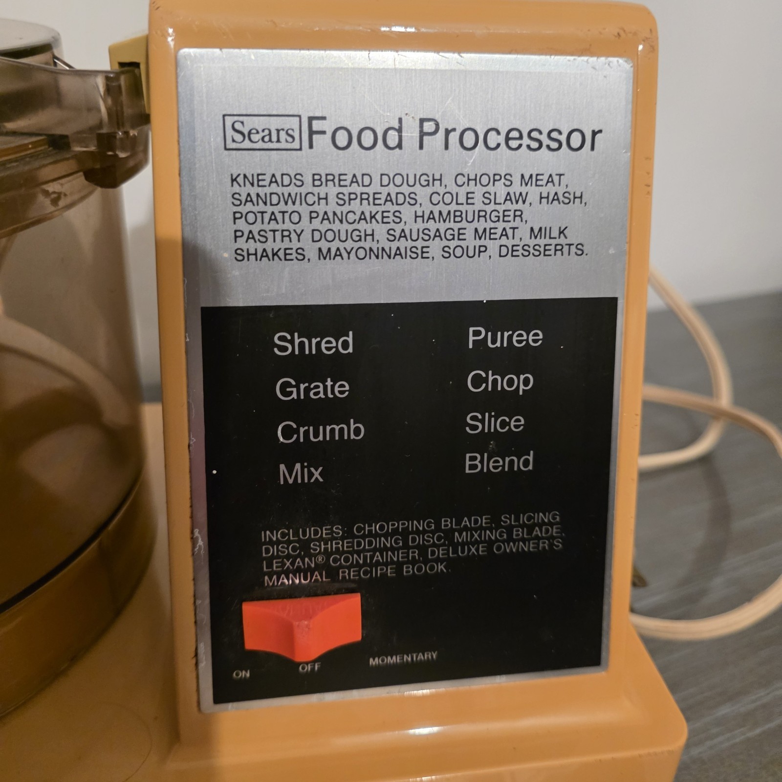 Sears Kenmore 7-Speed Counter Craft Food Processor Vintage