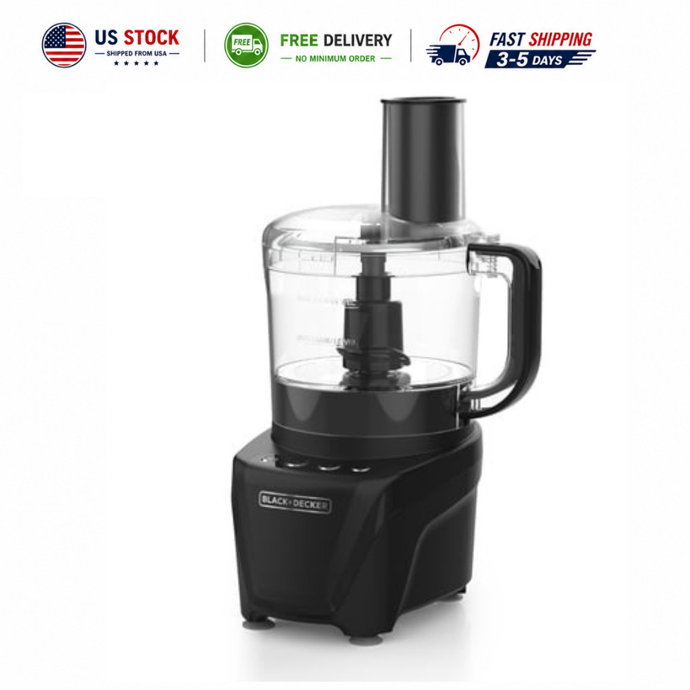 BLACK+DECKER Easy Assembly 8-Cup Food Processor, 850W, 2 Speeds