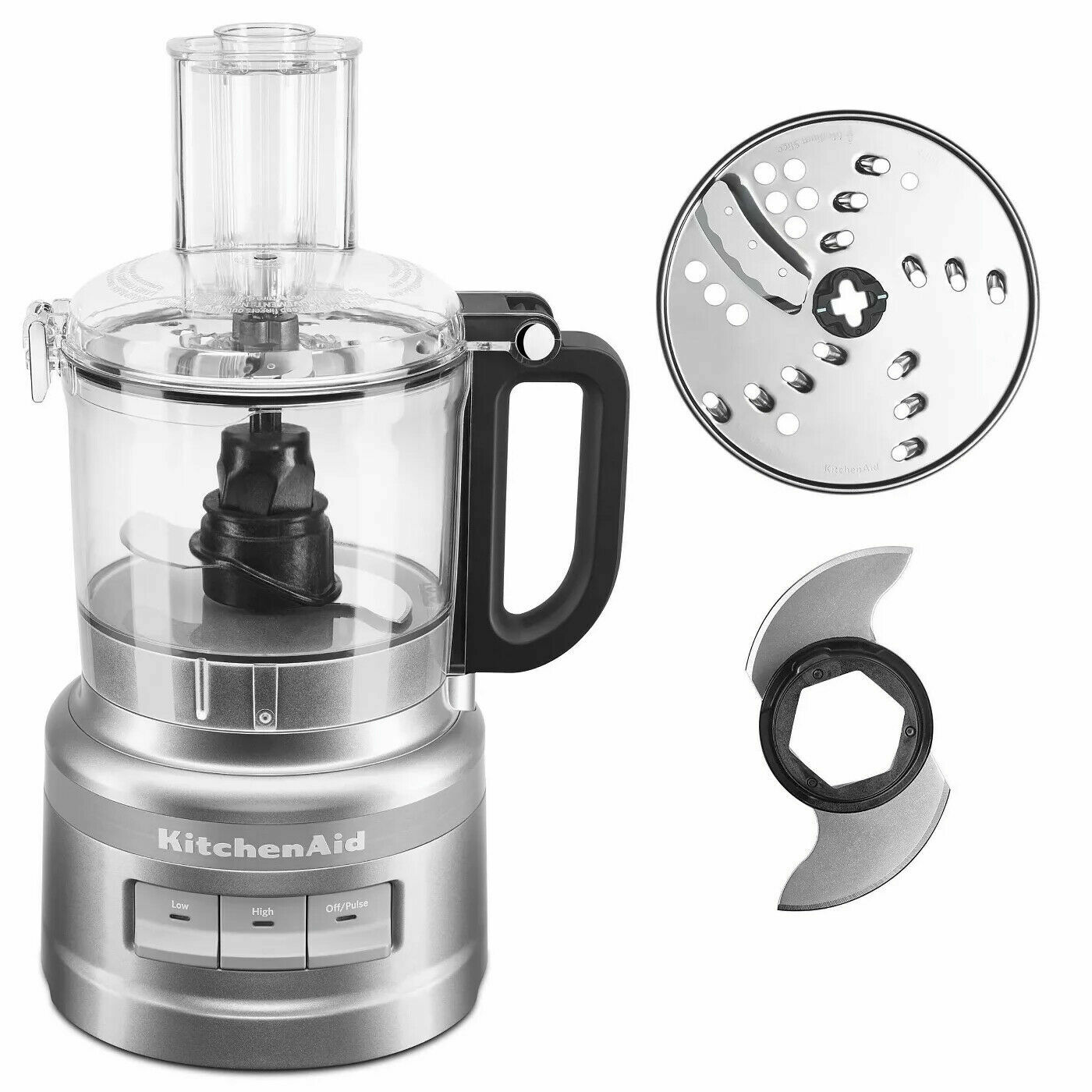 KitchenAid 7 Cup 3 Speed Food Processor and Veggie Chopper, Silver (Open Box)