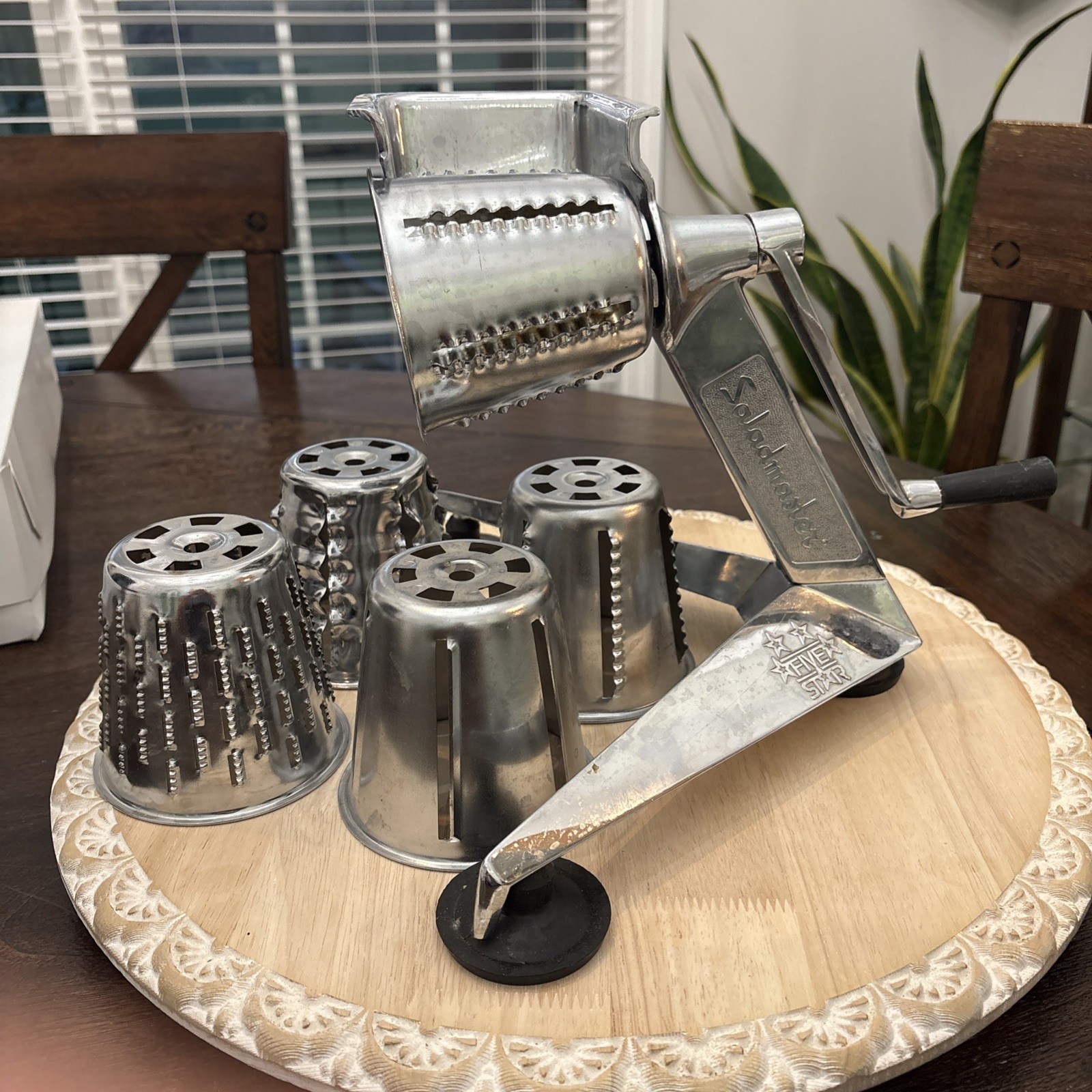 VTG Saladmaster Five Star Food Processor Grater Slicer Shredder Chopper 5 Cones
