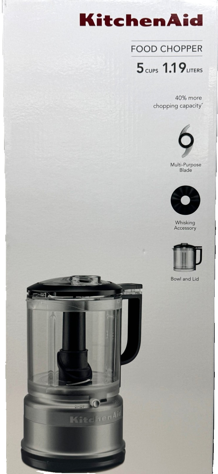 KitchenAid 5 Cup Food Chopper, Blade and Whisk Accessory, Silver, KFC0516CCU