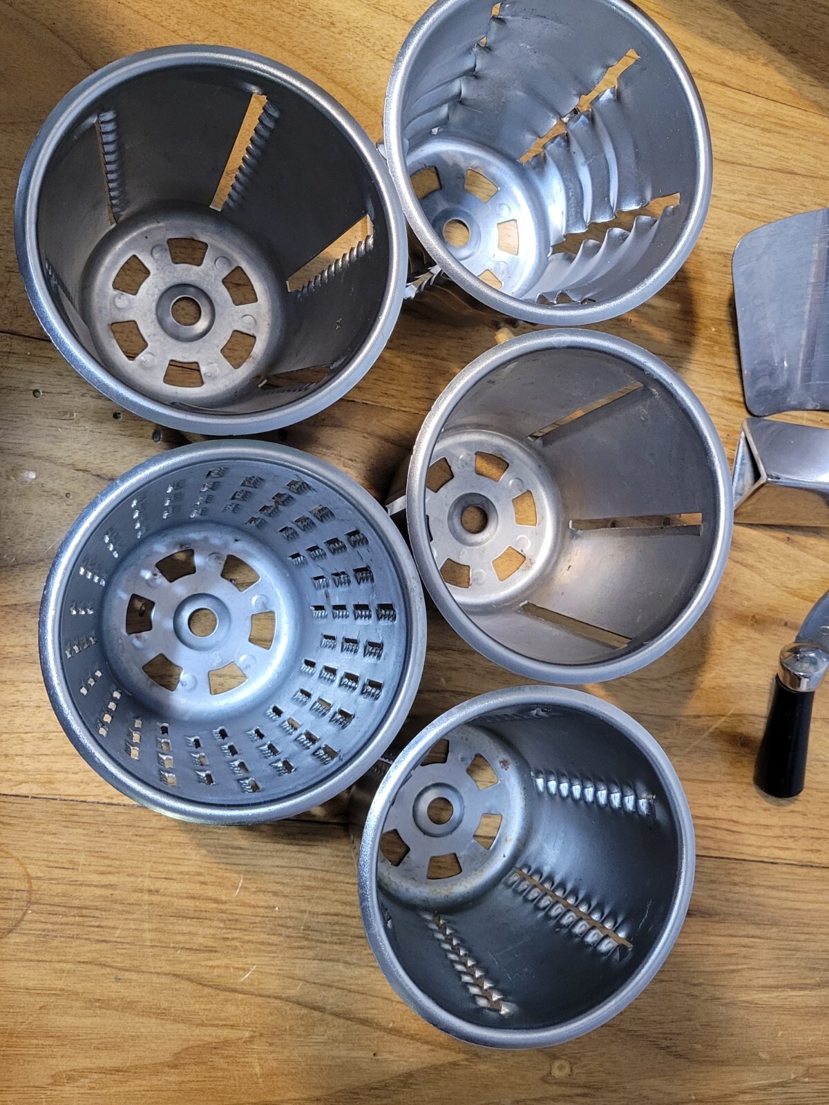 Saladmaster V-Machine Food Processor Parts Crank & Handle 5 Cones & Clutch Plate