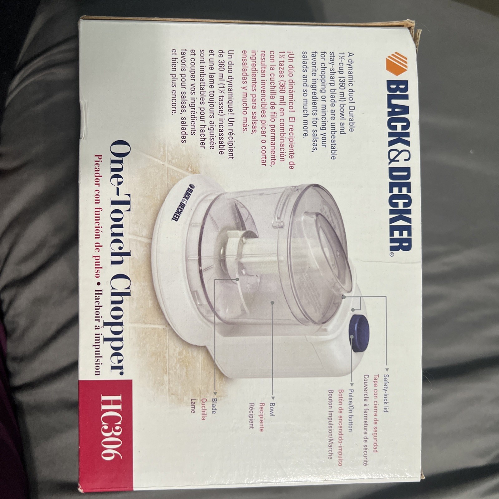 Black & Decker Home 1.5-Cup One Touch Electric Chopper White Model HC306