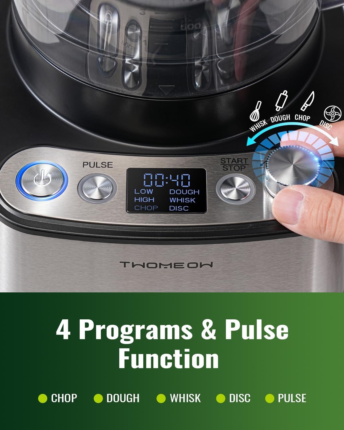 12-Cup, 1000W Food Processor with Safety Lock – Perfect for Chopping & Dicing