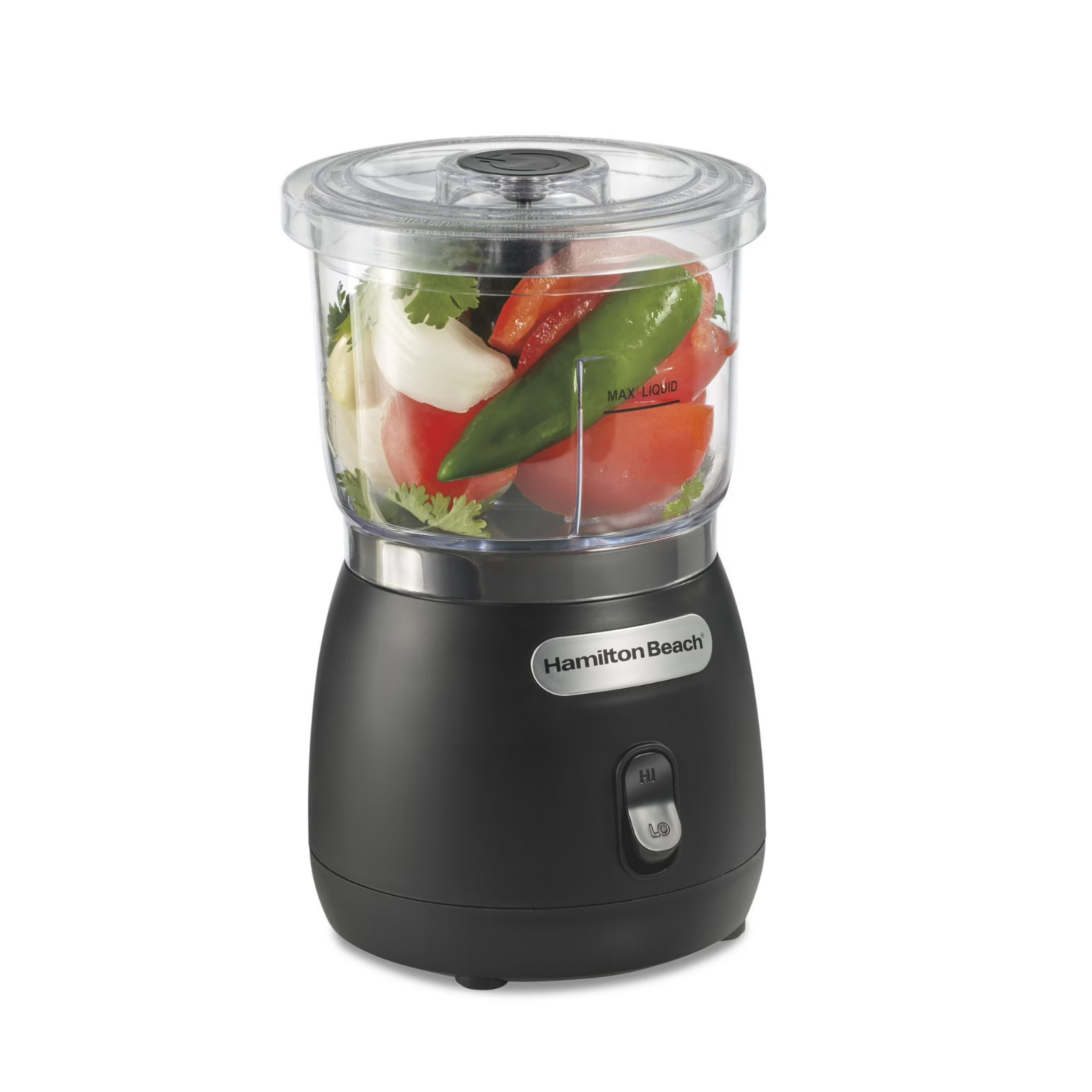 Hamilton Beach Stack & Press 3-Cup Mini Food Chopper Processor 2 Speed Black
