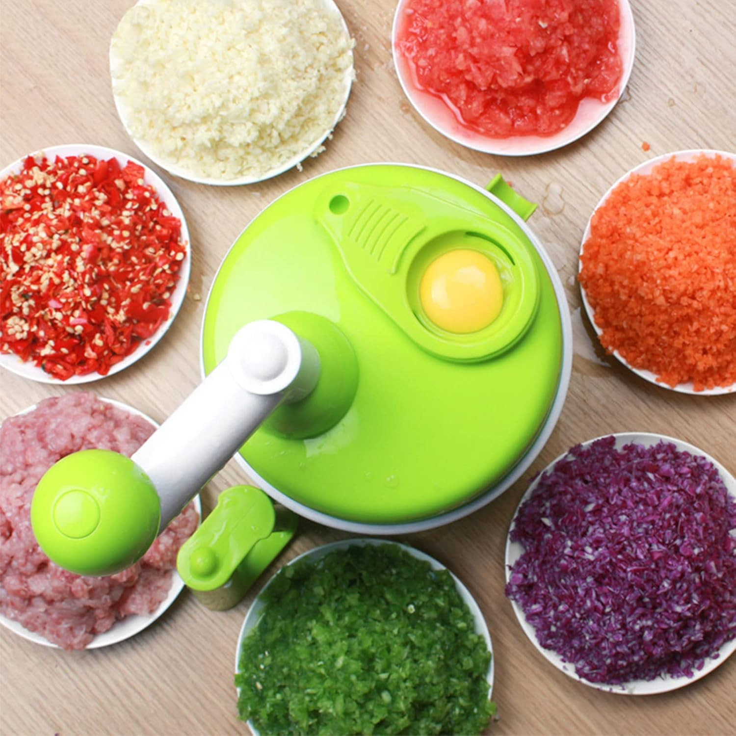 Procesador alimentos manual picador carne verduras frutas con batidor huevo