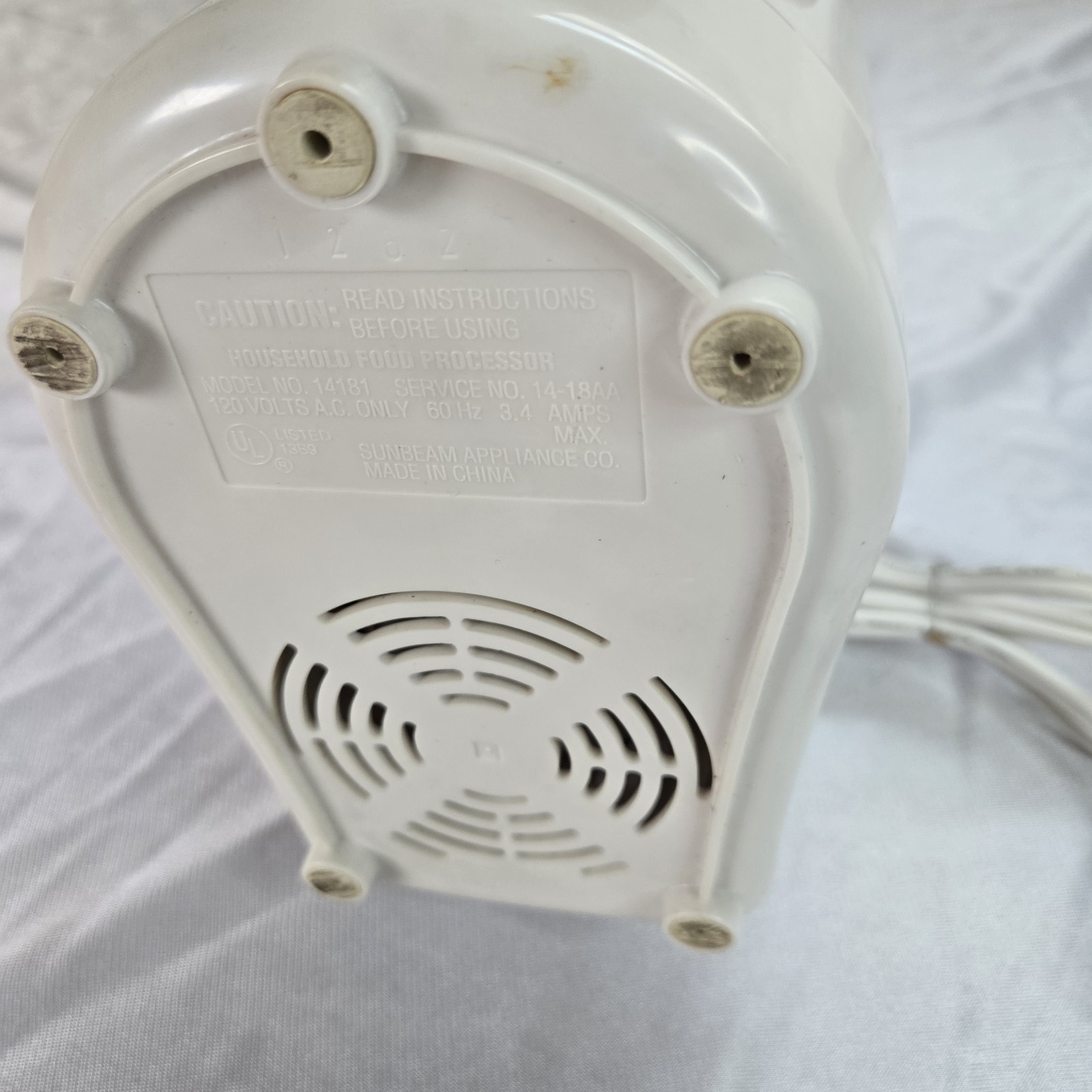 Sunbeam Oskar 14181 Food Processor Replacement Part Motor Base Tested Working