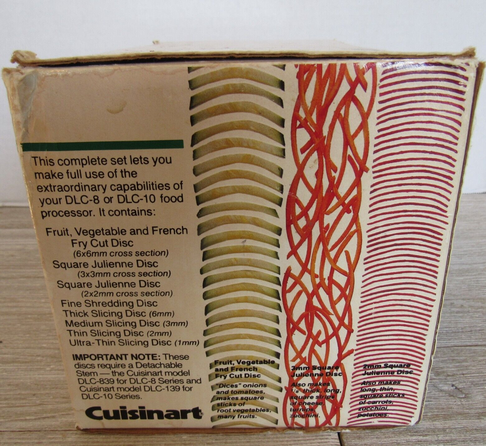 Vintage Cuisinart Complete DLC-8 / DLC-10 Disc Set Food Processor 8 Blades