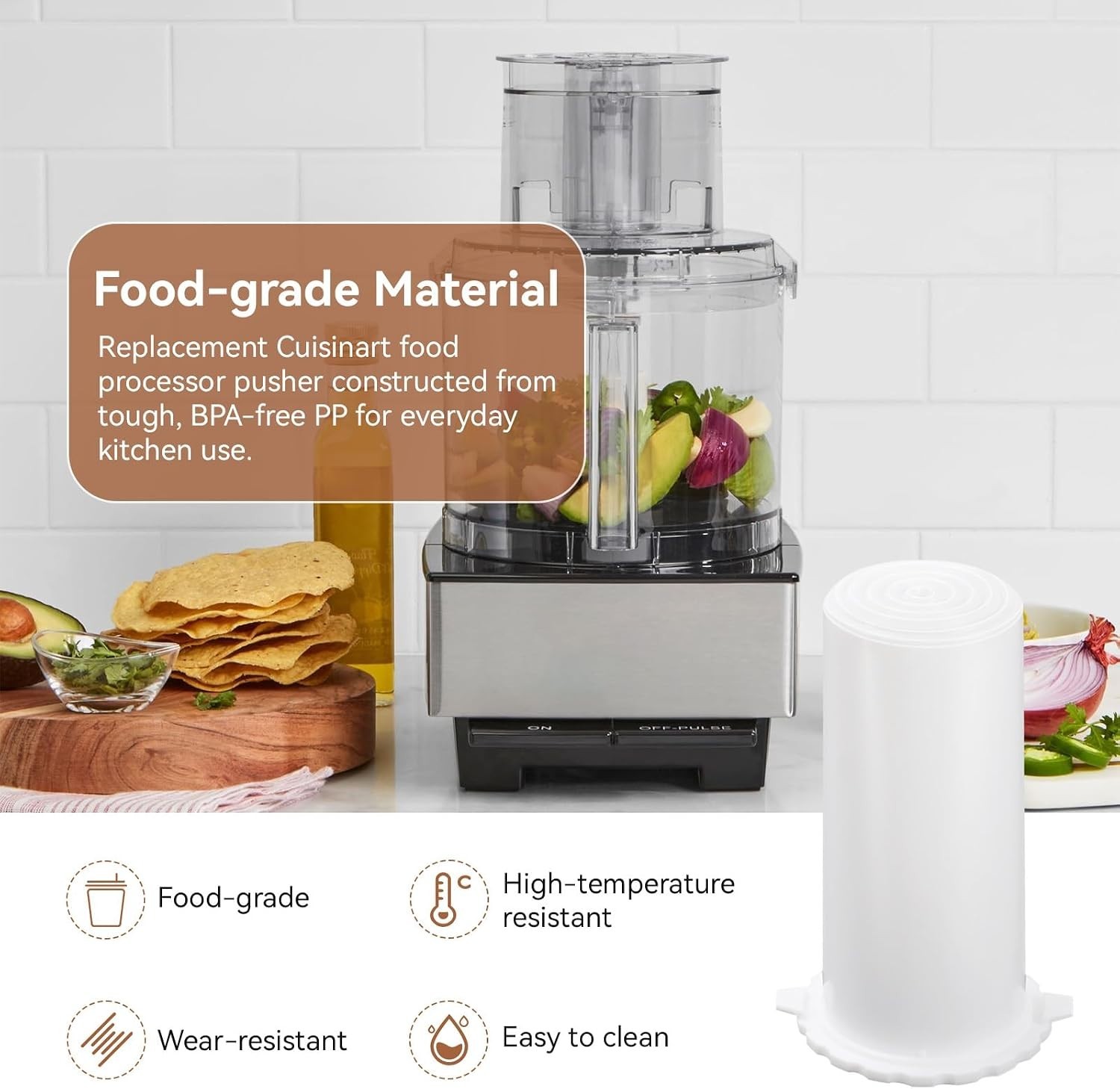 Replacement Small Pusher for Cuisinart Food Processors | Fits Multiple Models