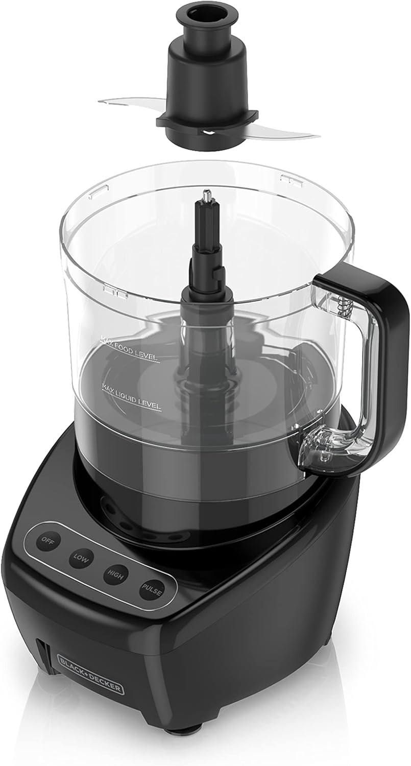 3-in-1 Easy Assembly 8-Cup Food Processor, Stainless Steel S-Blade, Easy-Clean