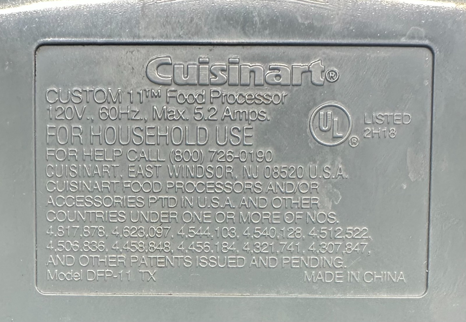 Cuisinart Pro Custom 11″ Food Processor 120V 60 Hz Tested