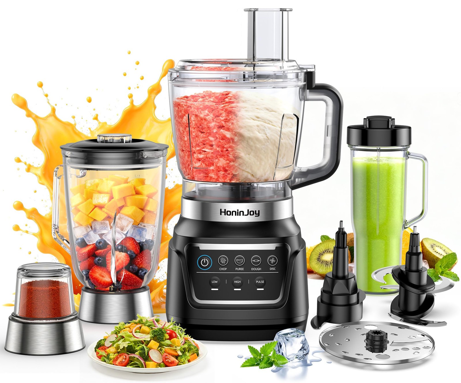 All-in-One Blender & Food Processor, 10-in-1 Professional Blender for Smoothi…