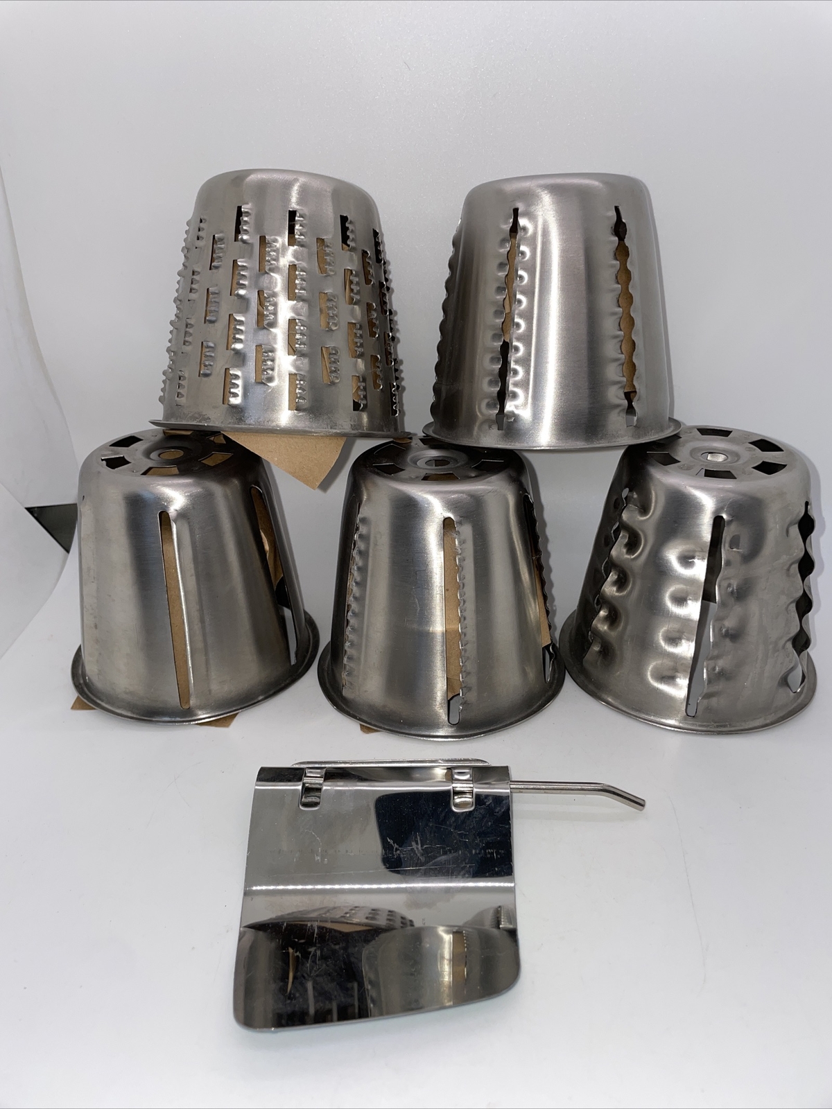 Lot of 5 Different Cones for Food Processor Grate Slice Shred
