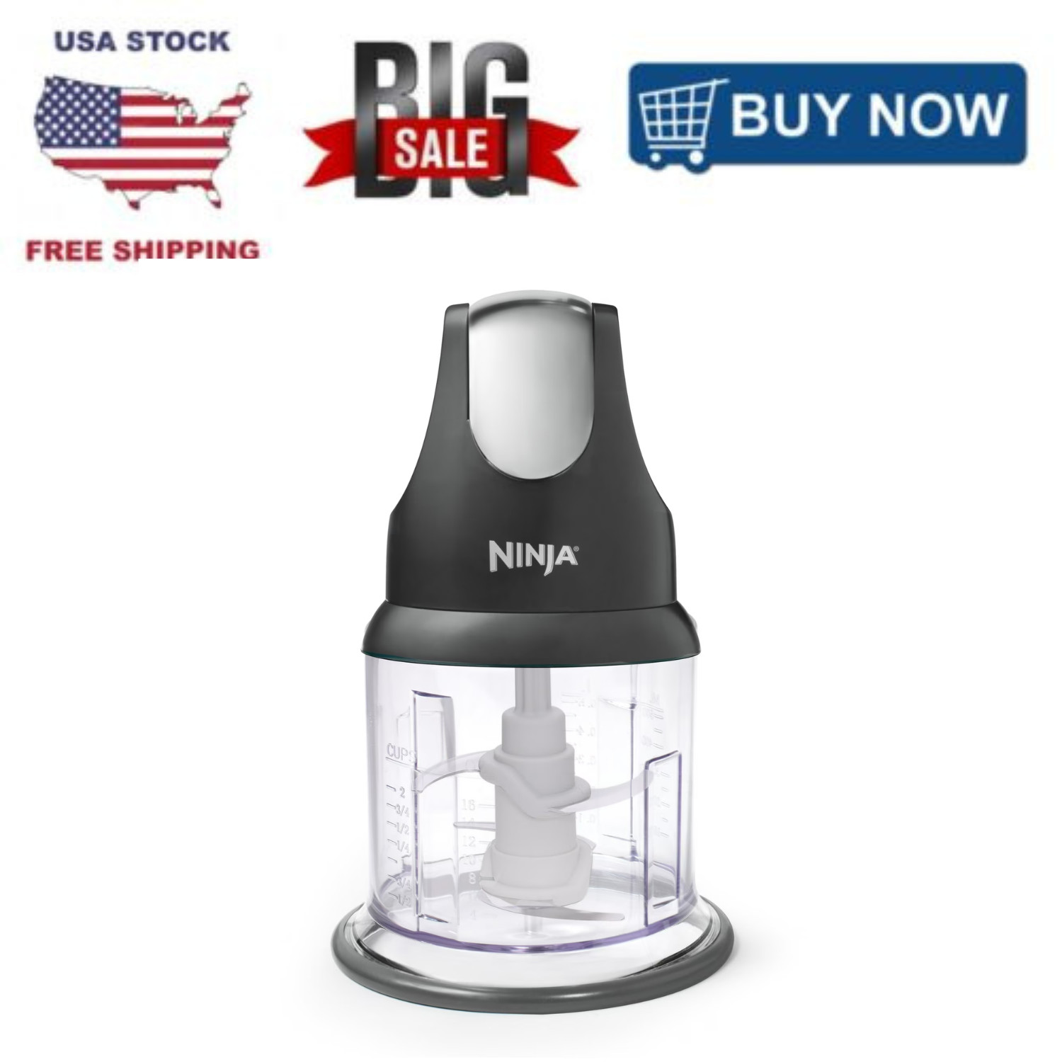 Ninja Express Chop NJ100WM 16 oz Food Chopper One-Touch Pulse Black