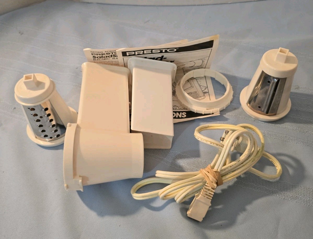 Presto Salad Shooter Parts Power Cord, Cones, Chute Model 0291001