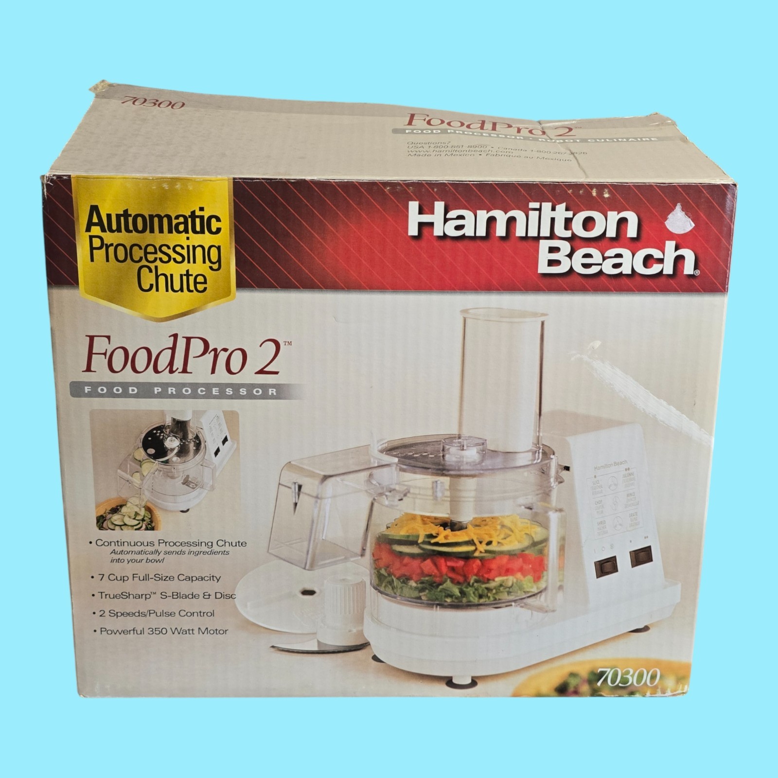 Hamilton Beach Food Pro 2 Food Processor 70300 White TESTED & WORKING! w/ Box