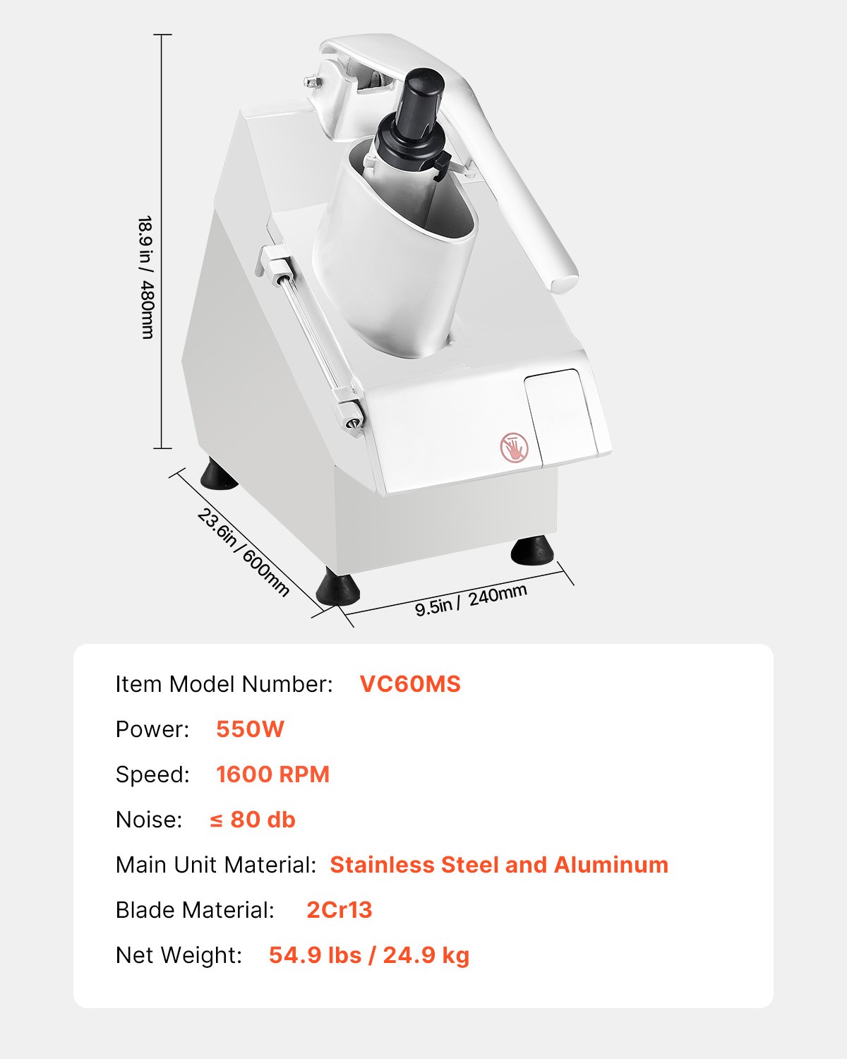 Uimoso Vegetable Chopper and Food Processor with 6 Stainless Steel Blades
