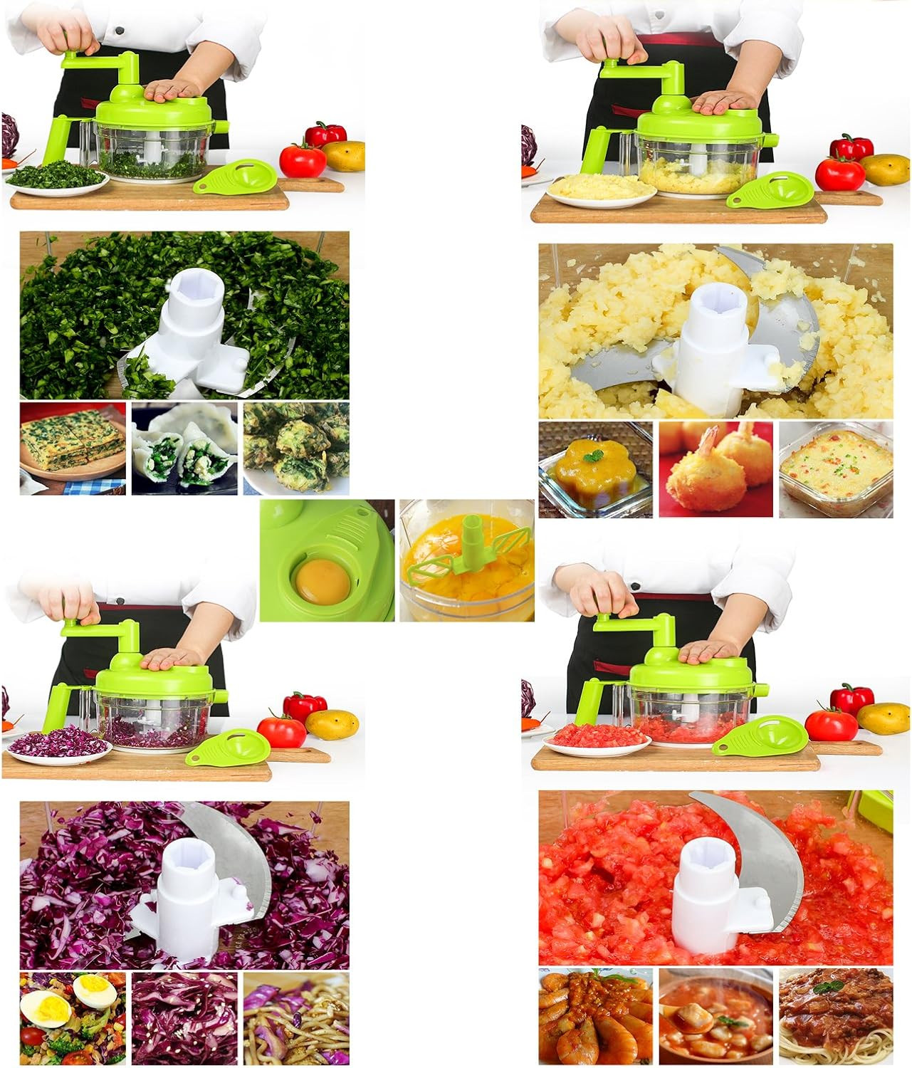 Procesador alimentos manual picador carne verduras frutas con batidor huevo