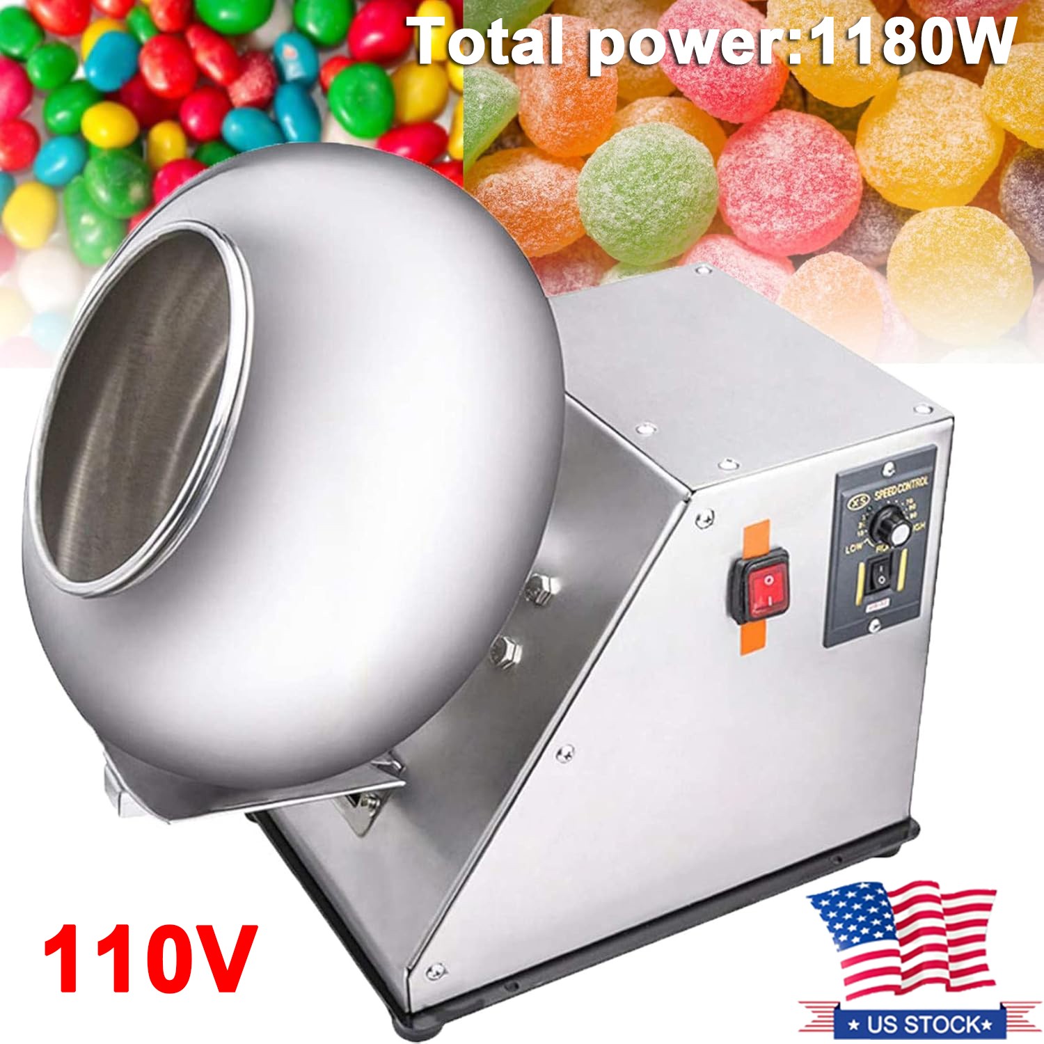 110V Commercial Small Sugar Candy Coating Machine roller Chocolate Ball Maker