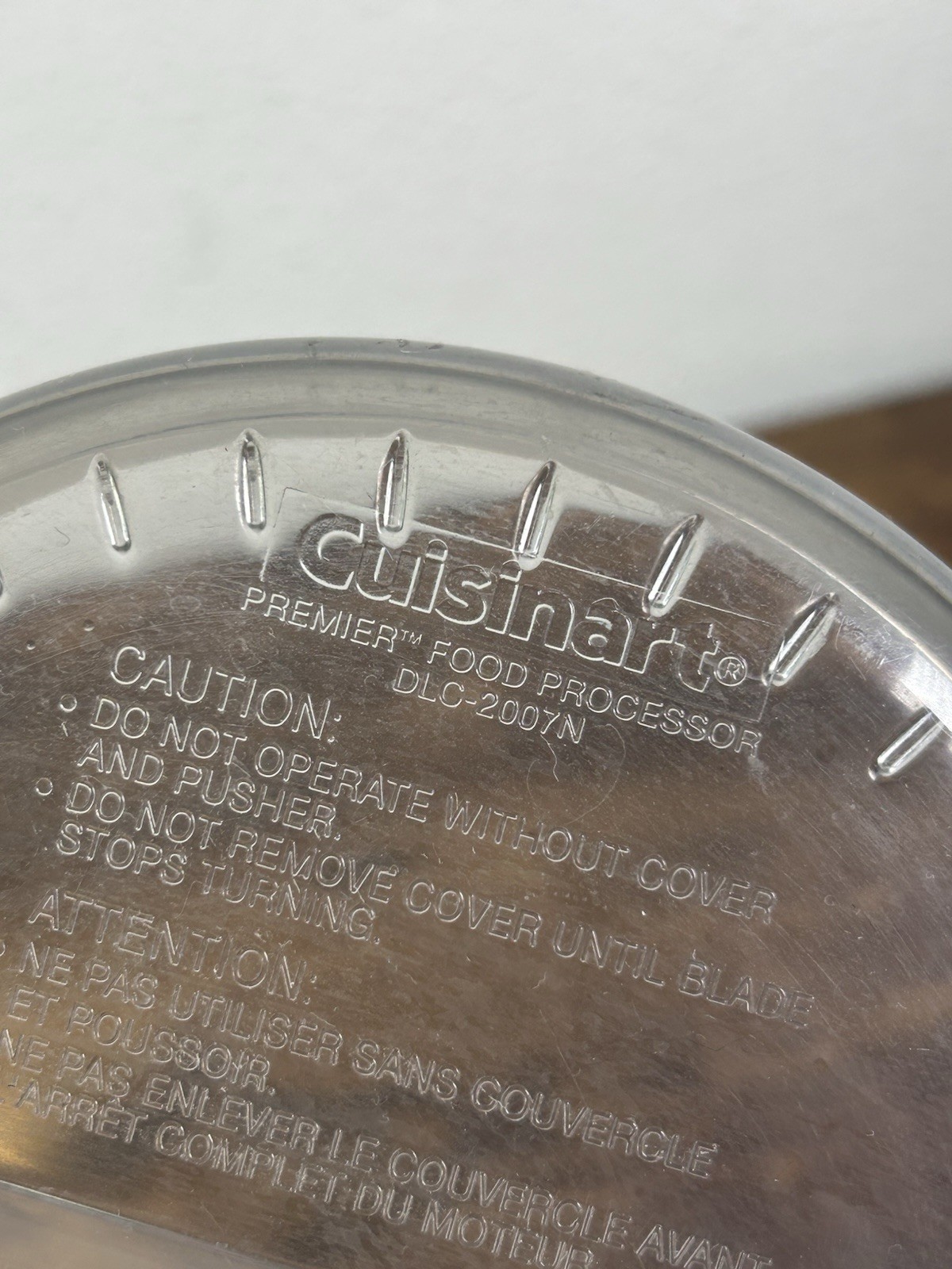Cuisinart Premier Food Processor 7 Cup Work Bowl Lid Only Replacement DLC-2007N
