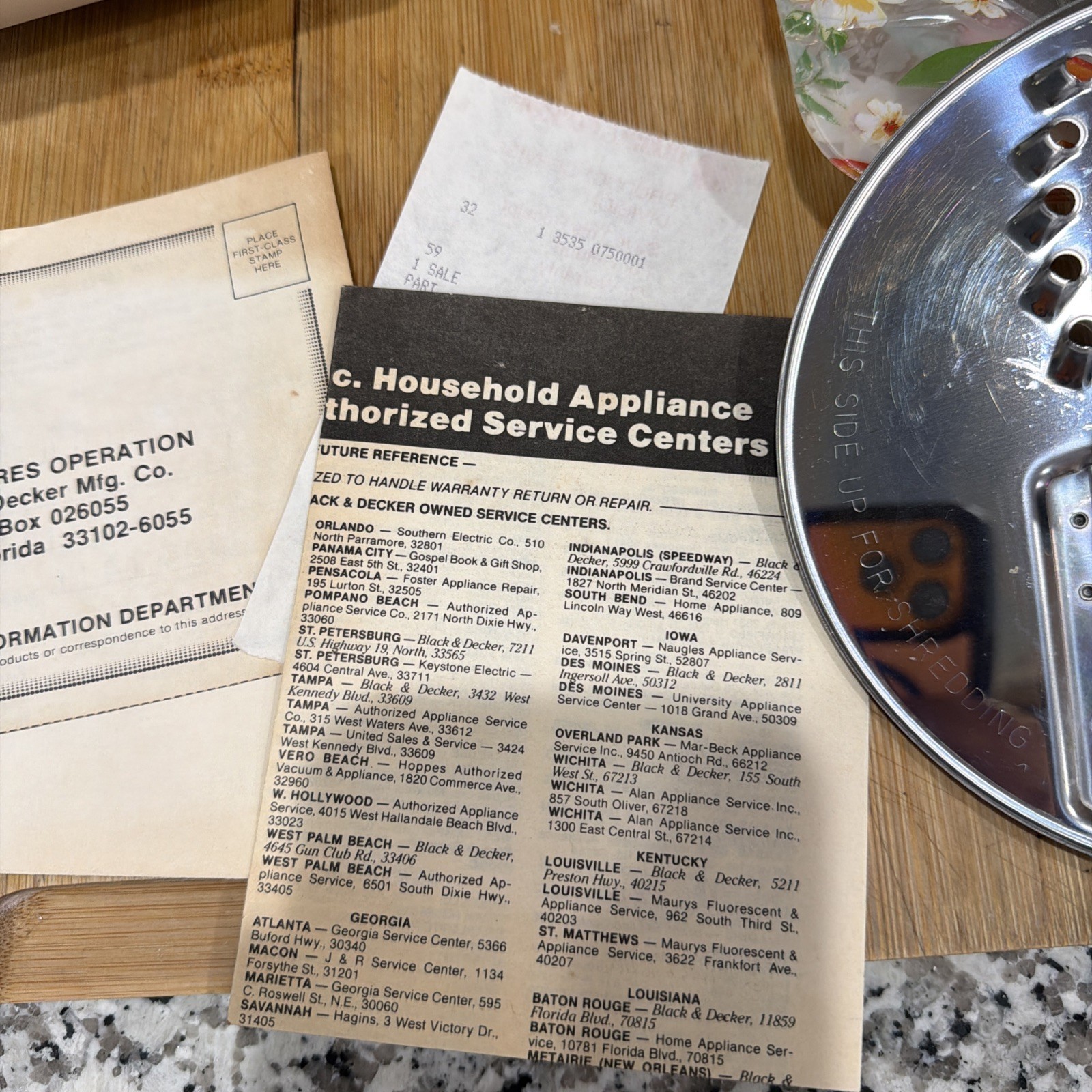 Vintage Black & Decker Food Processor D1FP1D Full Capacity Book & Accessories *