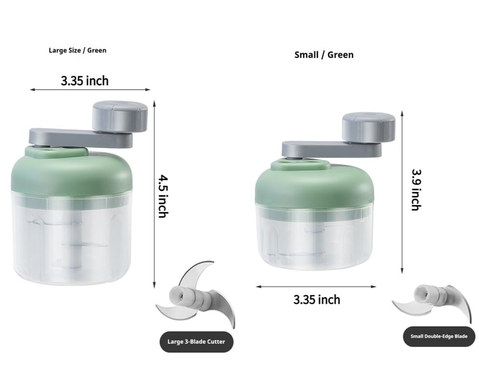 3-Speed Manual Food Chopper-Hand Crank Vegetable Chopper & Garlic Mincer for …