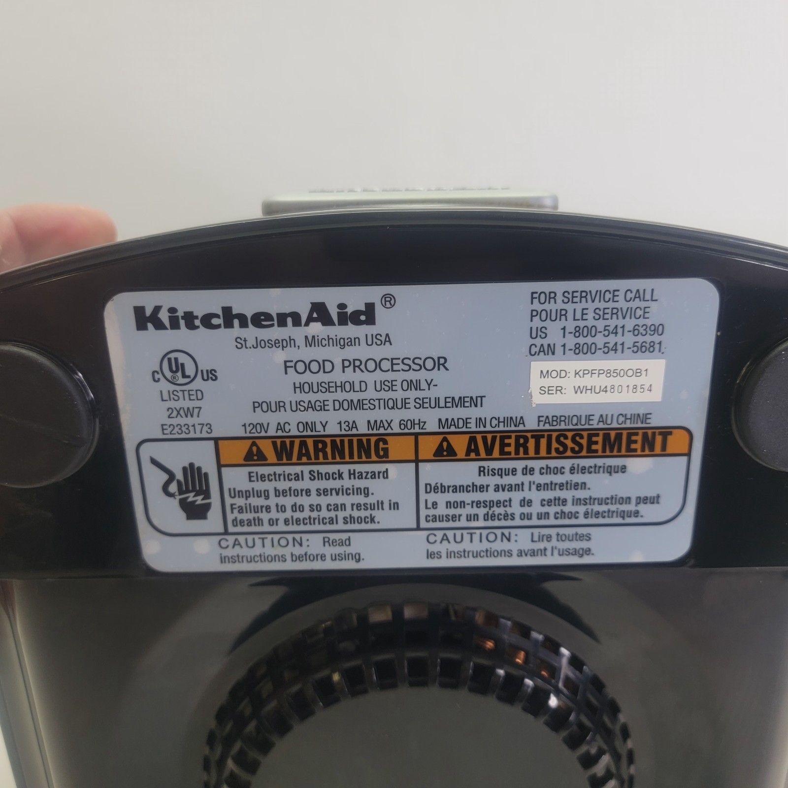 Kitchenaid Pro Line Series Food Processor Model KPFP850OB1 w/ Accessories Black
