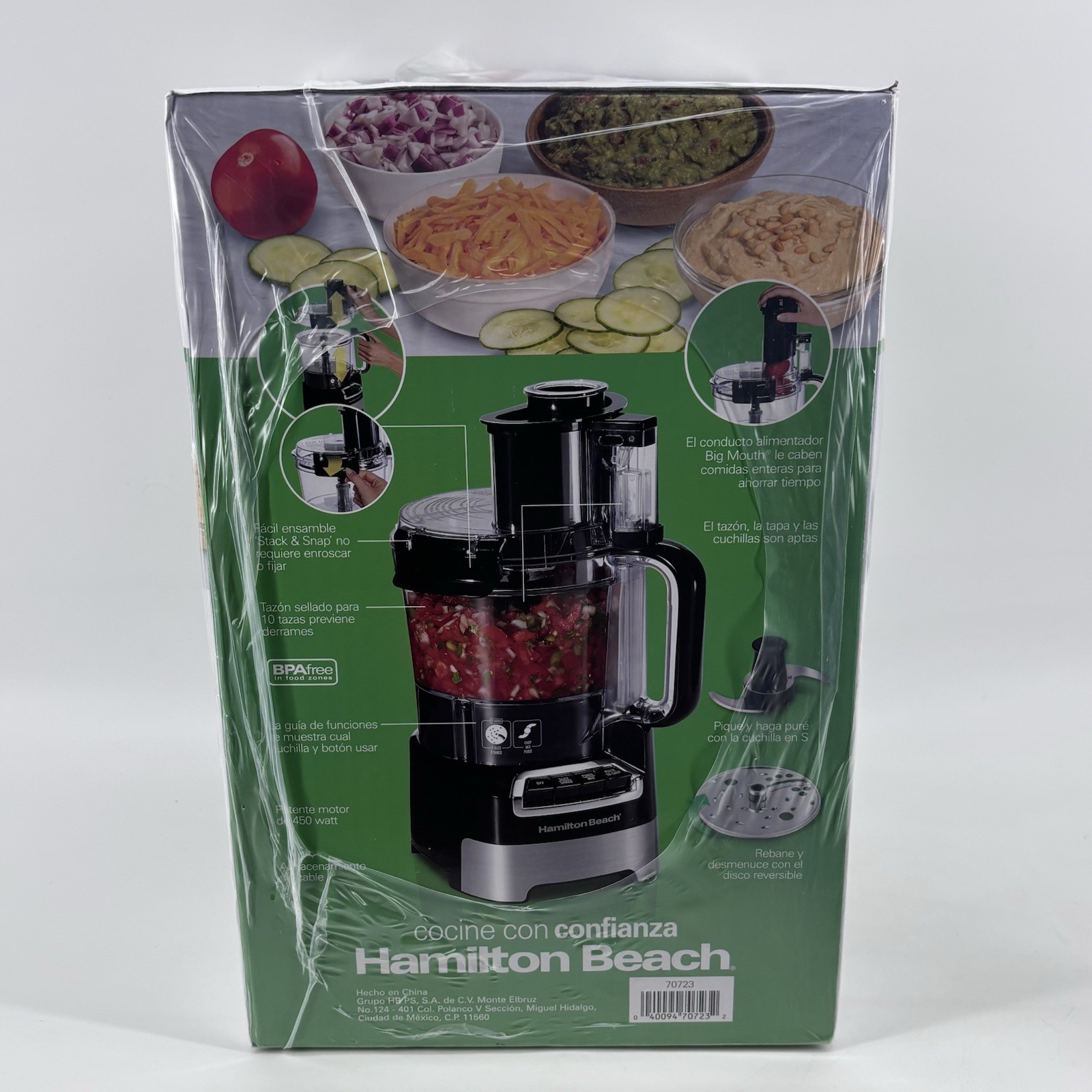 Hamilton Beach 10 Cup Food Processor and Chopper with Stack & Snap Design, Black