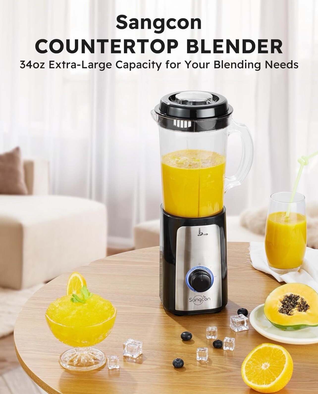 Sangcon 350W Electric Food Processor – Corded, Silver/Black, Portable Design