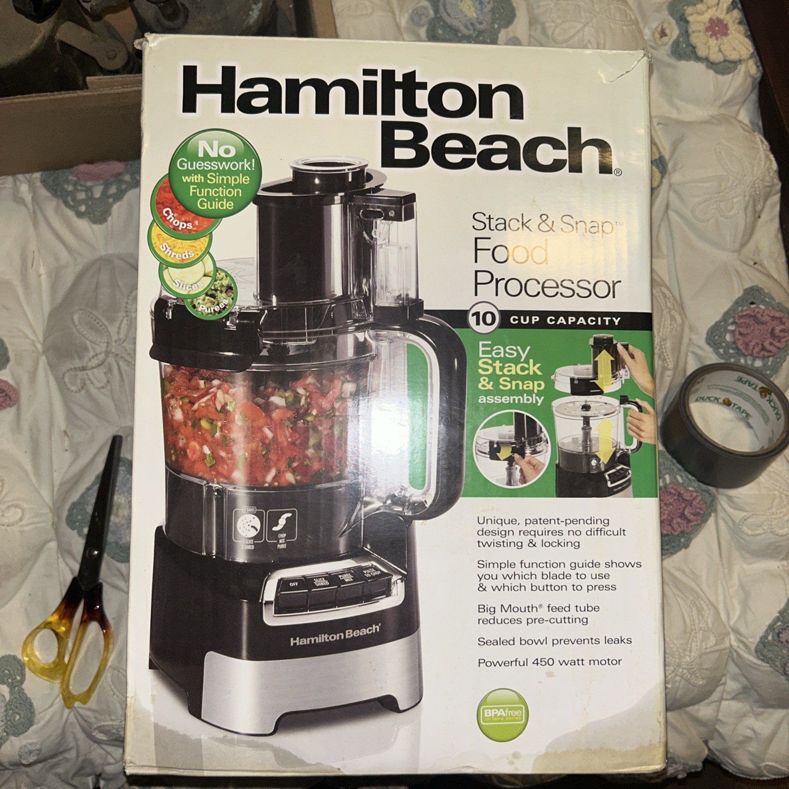 Hamilton Beach 70721 10 Cup Stack and Snap Food Processor – Black