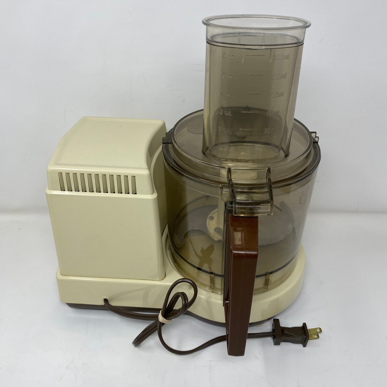 Vintage 80’s Retro Sunbeam Food Processor Chopper Almond Brown Mixmaster – READ!