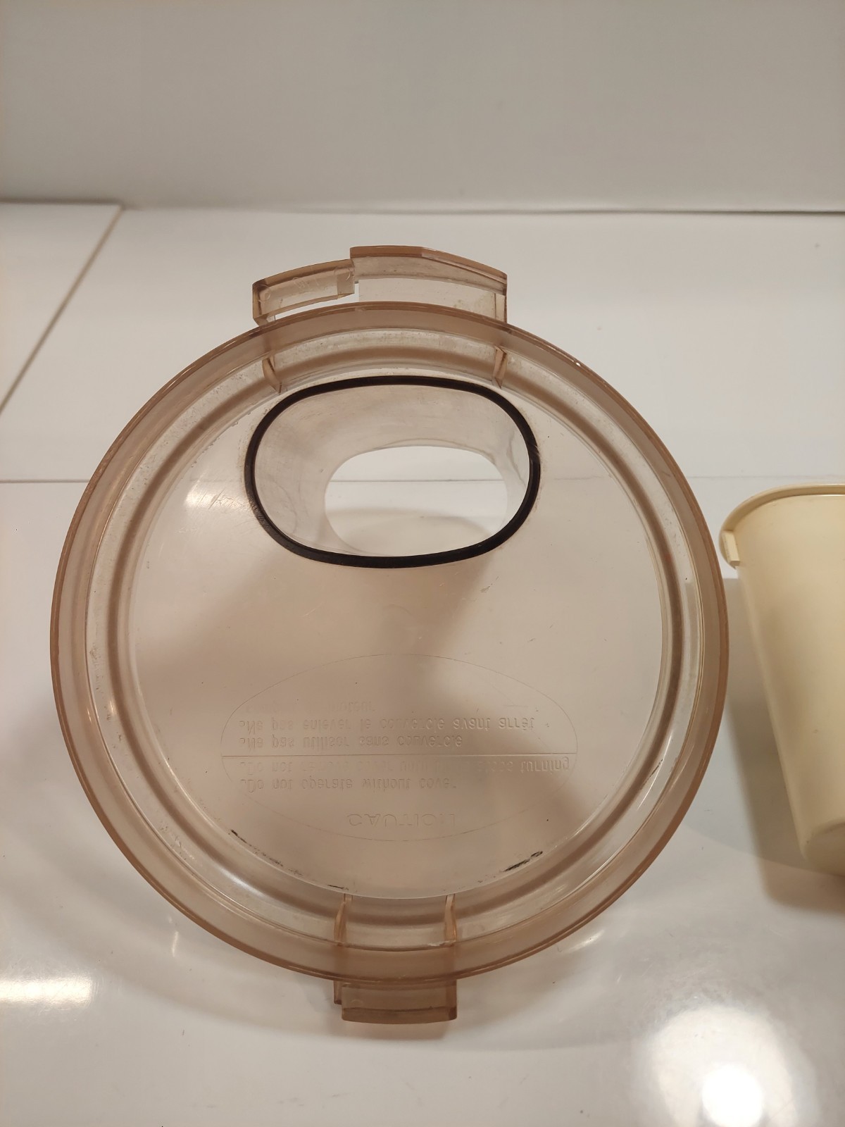 Robot Coupe Food Processor RC-2B Work Bowl Lid Amber Genuine France With Pusher