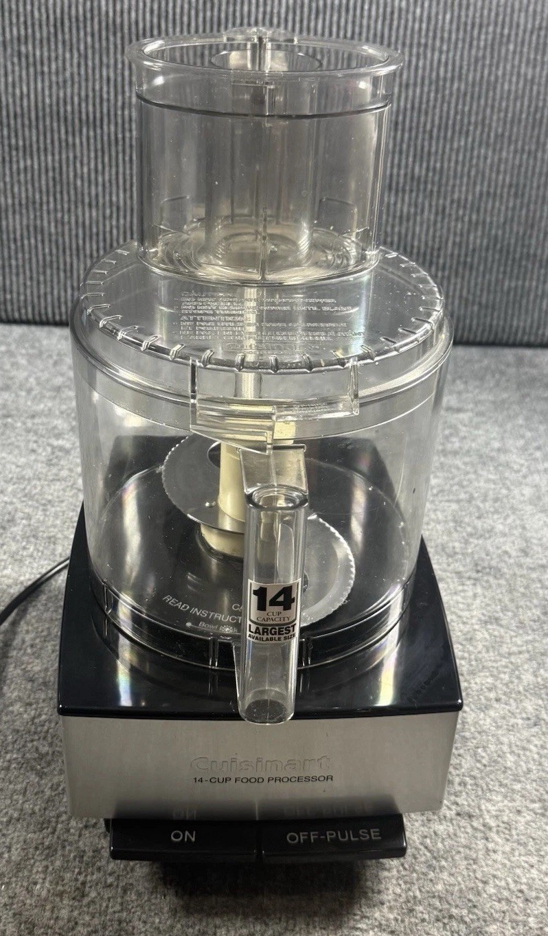 Cuisinart Custom 14 14-Cup Food Processor Brushed Stainless TESTED CLEAN