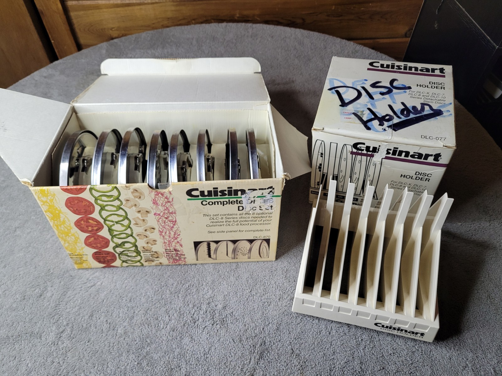 Cuisinart DLC-870 Partial 8 Disc Set Lot For DLC-8 Food Processor w/ Holder