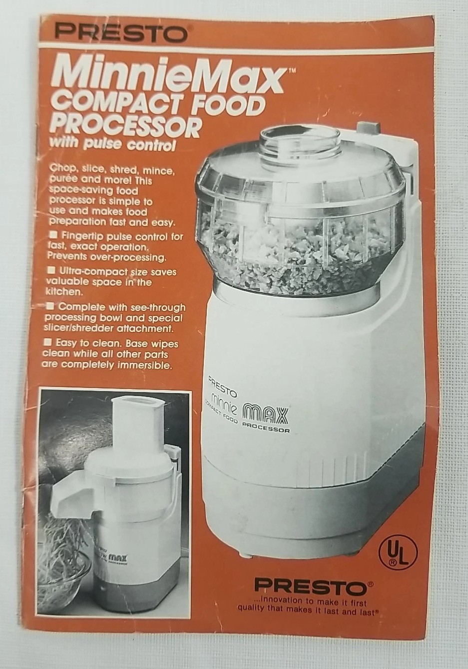 Presto 02900 Minnie Max Electric Compact Food Processor Pulse Control