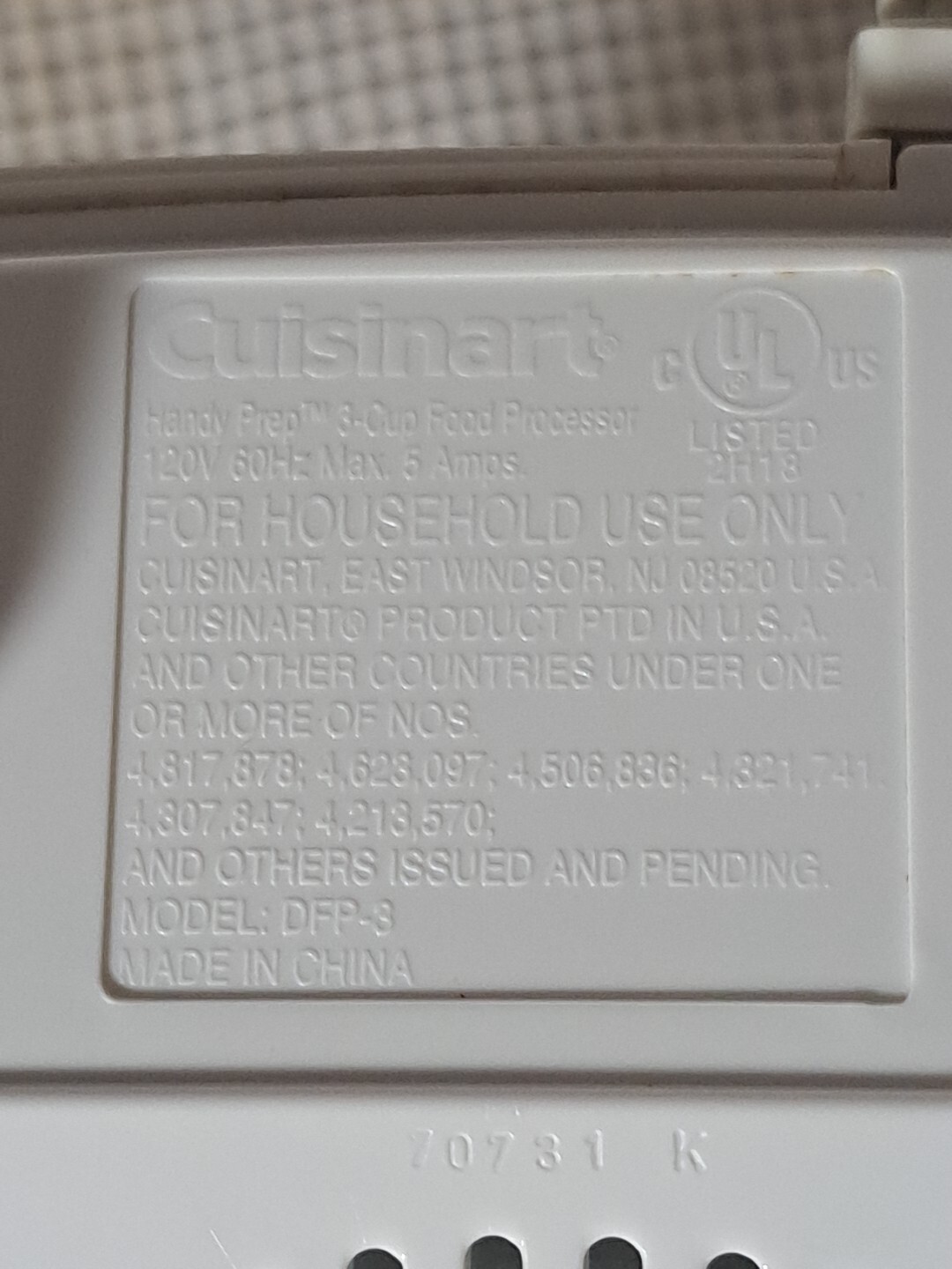 Cuisinart Handy Prep 3 Cup DFP-3 Food Processor Motor Base Replacement Tested