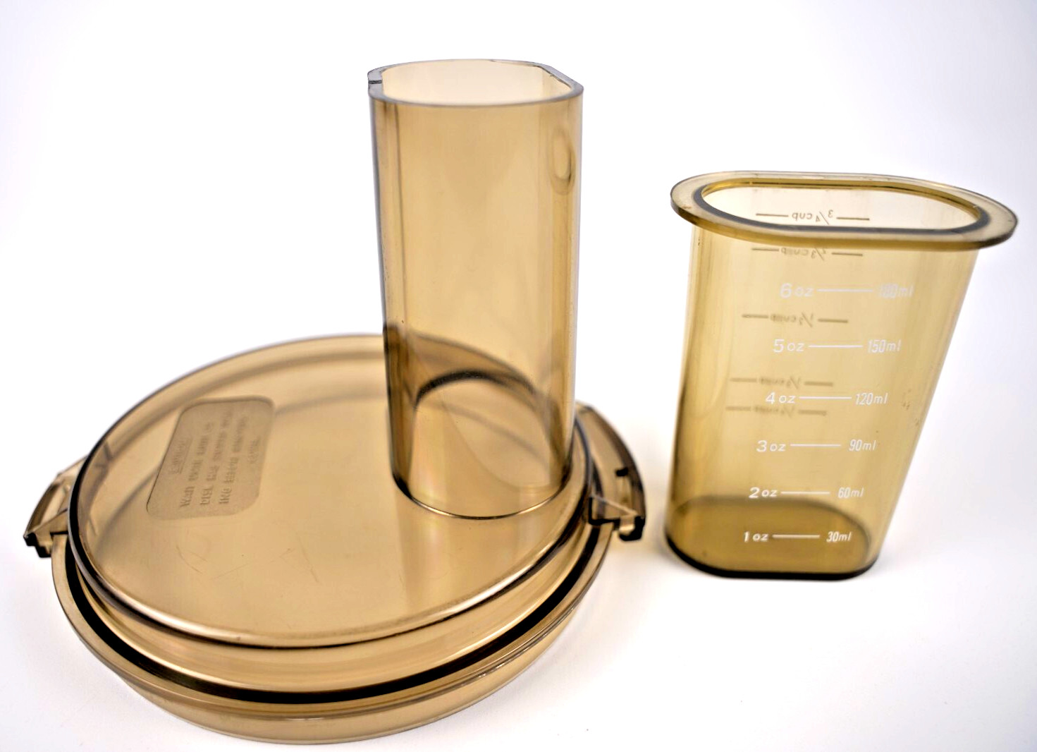 Vintage JCPenney Food Processor 8340 OEM Replacement Amber Lid & Pusher Only