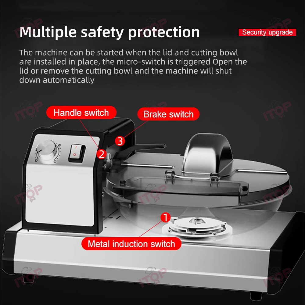 Automatic 5.5L Meat Vegetable Prep Food Processor Meat Cutter Chopper with Timer