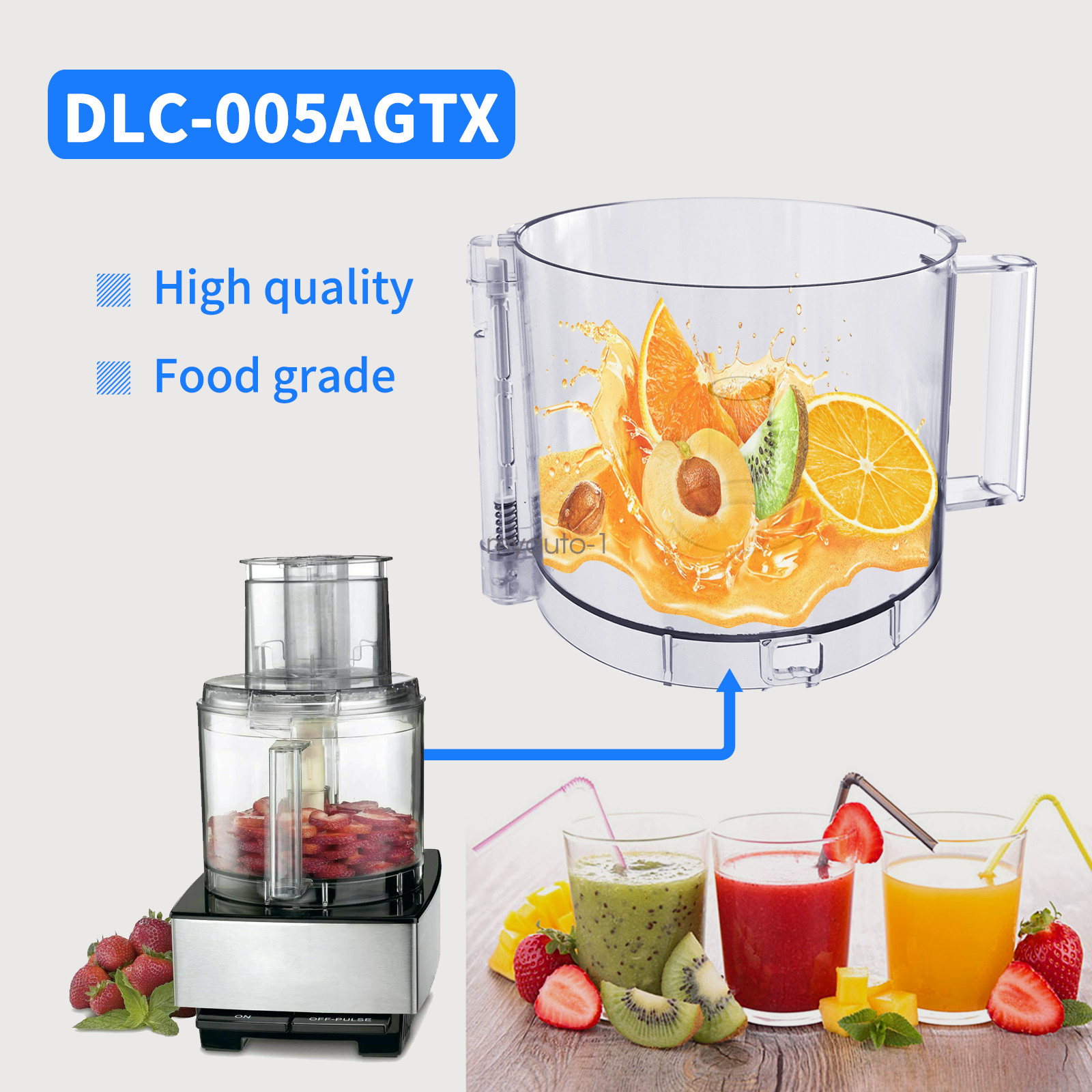 Brand new food processor work bowl replaces Tritan Cuisinart DLC-005AGTX.