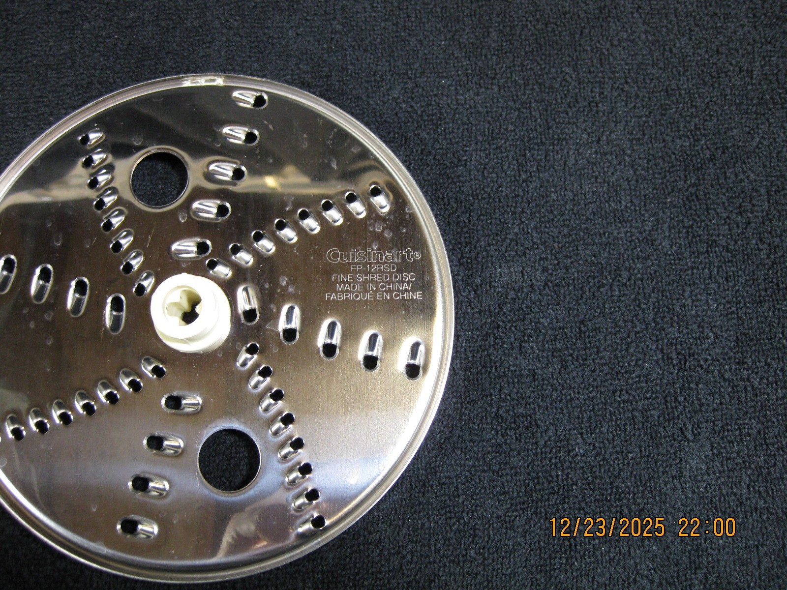 Cuisinart Replacement Part: 12 Cup Disc Fine Shredding for FP-12DC FP-12RSD